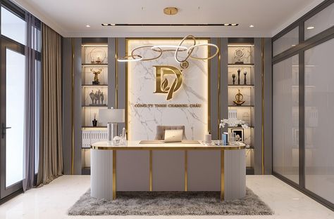 Showroom Table Design, Luxury Office Interior Modern, Luxury Office Ideas, Luxurious Office Design, Ceo Office Design Luxury, Modern Luxury Office, Office Table Design Modern, Luxury Office Design, Office Interior Design Luxury