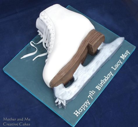 Ice Skating Boot - Cake by Mother and Me Creative Cakes Skate Theme Cake, Ice Skate Cake, Figure Skating Cake, Figure Skating Cake Ideas, Ice Skate Cake Ideas, Ice Skating Birthday Cake, Ice Skating Cake Ideas, Ice Skating Theme Cake, Skate Cakes Ideas