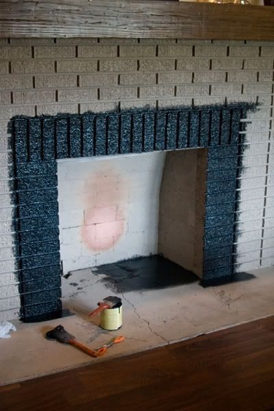 My $82 Fireplace Makeover | The Lettered Cottage Paint Brick Fireplace, How To Paint Brick, Mantle Makeover, Paint Brick, The Lettered Cottage, Lettered Cottage, Cottage Fireplace, Tall Fireplace, Painted Brick Fireplace