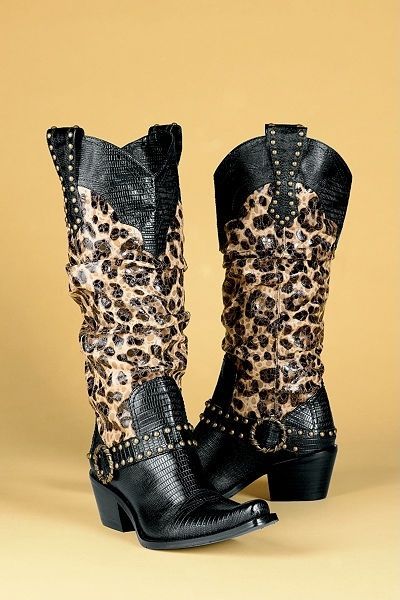 Cowgirl boots Leopard Style, Leopard Print Boots, Print Boots, Leopard Boots, Leopard Prints, Animal Print Fashion, Cute Boots, Cow Boy, Boot Bag