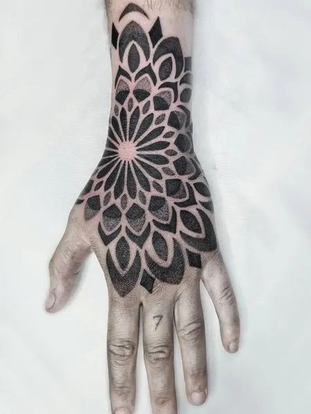 Half Hand Mandala Tattoo, Mandala Tattoo Ideas For Women, Mandala Tattoo Hand, Hand Mandala Tattoo, Mandala Hand Tattoo, Mandala Chest Tattoo, Mandala Foot Tattoo, Butterfly Mandala Tattoo, Mandala Hip Tattoo