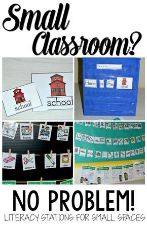 Small classroom? No problem! Tips and tricks for you to create literacy stations for a small classroom. You do have space for a writing station and a pocket chart activity. Small Classroom Setup Layout, Small Classroom Setup, Small Classroom, Pocket Chart Activities, Home Reading, Writing Station, Classroom Layout, Literacy Stations, Kindergarten Writing