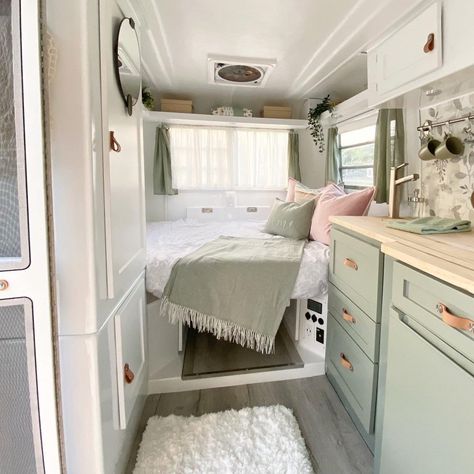 💗Trailer Restorations, remodel and design 💗 (@northernvintagetrailers) • Instagram photos and videos Caravan Lighting Ideas, Caravan Bedding, Caravan Renovation Before And After, Folding Caravan, Caravan Renovation Diy, Caravan Interior Makeover, Trillium Trailer, Vintage Trailer Remodel, Camper Organization Travel Trailers