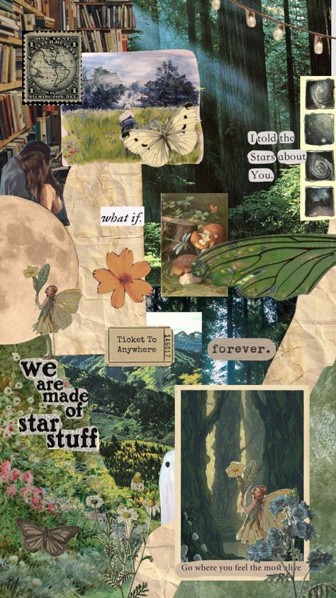 Granola Wallpaper, Wallpaper Collages, Granola Aesthetic, Stick Season, Nature Collage, Phone Ideas, Like Art, Hippie Wallpaper, Collage Background