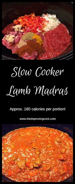 Slow Cooker Lamb Madras Pinnable image Lamb Madras, Slow Cooker Lamb, Recipes Slow Cooker, Madras Curry, Slow Cooked Lamb, Slow Cooked Meals, Healthy Slow Cooker, Curry Dishes, Crock Pot Slow Cooker