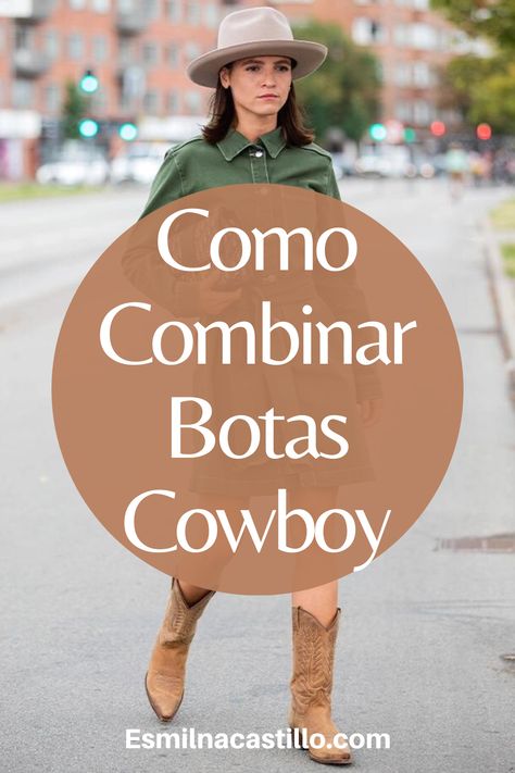 Cowboy Boots Jeans Outfit Women, Jean And Cowboy Boot Outfits, Botas Cowboy Outfit, How To Style Cowboy Boots Women Winter, Outfits Con Marron, Outfit Bota Vaquera, Cow Boy Boots Outfit For Women, Outfits Con Botas Y Jeans, Cowboy Boots In Winter