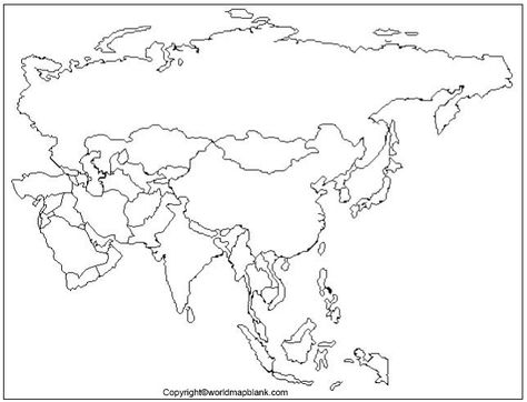 Asia Blank Map | World Map Blank and Printable World Map Countries, Cursive Small Letters, Asian Maps, Blank World Map, Continents Of The World, World Map With Countries, World Map Printable, Montessori Teacher, Seven Continents