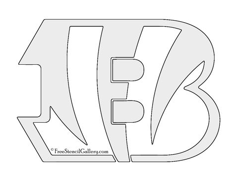 NFL Cincinnati Bengals Stencil | Free Stencil Gallery Cincinnati Bengals Stencil, Bengals Pumpkin Carving, Bengals Pumpkin, Football Pumpkin Carving, Football Pumpkin, Bear Stencil, Memorial Tattoo Designs, Pumpkin Stencils Free, Bengals Logo