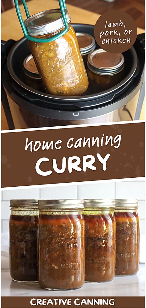 Learn how to can curry sauce with this delectable canning curry recipe. Perfect for accompanying lamb, pork, or chicken, this homemade curry sauce is perfect for pressure canning. This canning meals in jars recipe allows you to lock in all those fabulous flavors for an easy, ready-to-enjoy meal straight from your pantry anytime you wish. It's time to expand your culinary horizons with the joy of canning! Canned Curry Sauce, Canning Butter Chicken Sauce, Canning Curry Sauce, Turkey Canning Recipes, Meal Canning Recipes, Canning Meat Recipes, Canning Recipes Meals, Pressure Canning Meals In A Jar, Canning Pork Recipes