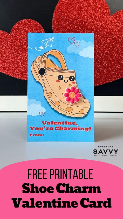 Free Printable Valentines - DIY Valentines Croc Valentine, Easy Diy Valentines, Free Printable Valentines, Family Projects, Quick And Easy Crafts, Printable Valentines, Kids Treat, Valentines Printables Free, Holiday Pins