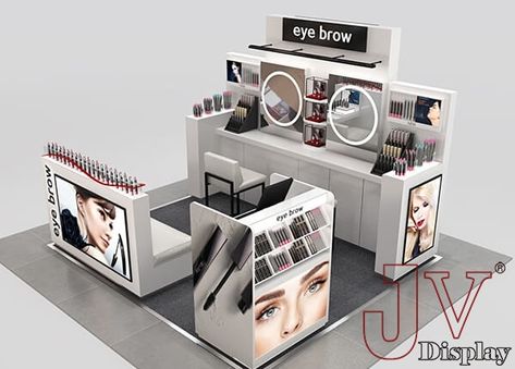 Cosmetic Stores, Kiosk Store, Counter Makeup, Kiosk Ideas, Makeup Furniture, Jewelry Exhibition, Event Entrance, Makeup Display, Display Counter