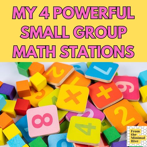 My 4 Powerful Small Group Math Stations  - From The Minimal Hive Math Small Groups, Small Group Math Instruction, Easy Math Games, Small Group Math, Math Talk, Maths Solutions, Math Groups, Fourth Grade Math, Math Instruction