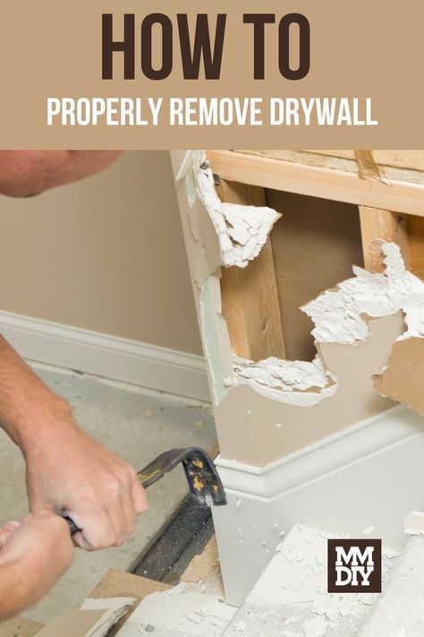 How To Remove Sheetrock Drywall, Replacing Drywall Diy, How To Replace Drywall, How To Put Up Drywall, Diy Wall Removal, House Gutting, Drywall Mudding, How To Install Drywall, Drywall Diy