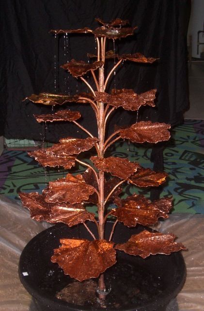 ArtofGardening.org: My Homemade Copper Coral Bell Fountain Copper Fountain, Coral Bells Heuchera, Water Sculpture, Awake At Night, Garden Water Fountains, Diy Garden Fountains, Indoor Water Fountains, Diy Fountain, Backyard Water Feature