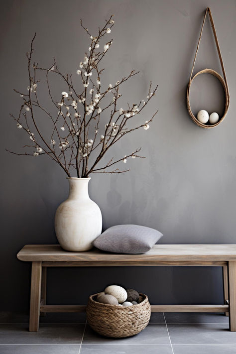 30+ Simple and Stylish Neutral Easter Decor Ideas to Inspire You Easter Interior Design, Scandinavian Easter Decor, Elegant Easter Decor, Easter Bedroom, Easter Home Decor Ideas, Easter Brunch Table Setting, Neutral Easter Decor, Minimal Easter, Modern Easter Egg