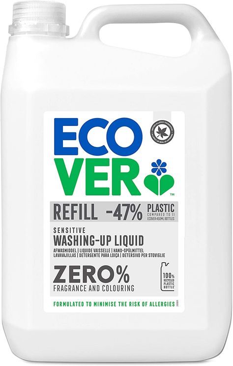 Ecover Zero Washing Up Liquid Refill, 5L : Amazon.co.uk: Grocery Fragrance Store, Water Packaging, Laundry Liquid, Washing Up Liquid, Laundry Supplies, Small Bottles, Diy Household, Fragrance Free, Laundry Detergent