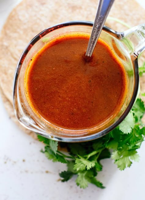 Enchilada sauce is so easy to make! This red enchilada sauce recipe comes together in ten minutes. I've tried all the other recipes and this is the best! Best Enchilada Sauce, How To Make Enchiladas, Enchilada Sauce Recipe, Best Enchiladas, Cookie And Kate, Recipes With Enchilada Sauce, Red Enchiladas, Homemade Enchilada Sauce, Homemade Enchiladas