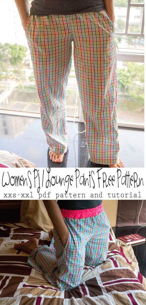 pj lounge pants free pattern xxs-xxl-from-nap-time-creations-printable-pattern-and-tutorial Pajama Pants Pattern Free, Pants Free Pattern, Pajama Pants Pattern, Pants Pattern Free, Diy Pants, Pajama Pattern, Sewing Pants, Sewing Clothes Women, Sew Ins