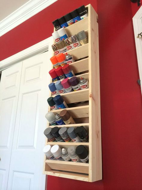 Workshop Organisation, Paint Rack, Shed Organization, Paint Storage, Diy Garage Storage, Garage Makeover, Workshop Organization, Garage Storage Organization, Shop Storage