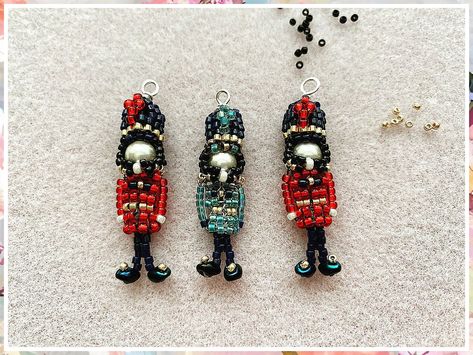 Christmas Earrings - Visit today for you will never know what you will discover. Click to visit IMMEDIATELY! Nutcracker Christmas Ornaments Diy, Beaded Christmas Ornaments Patterns, Christmas Earrings Diy, Seed Bead Christmas, Beaded Christmas Earrings, Diy Christmas Earrings, Christmas Beads Craft, Earrings With Charms, Xmas Beads