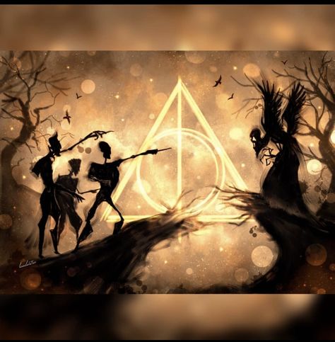 Harry Potter Three Brothers, Deathly Hallows Art, Harry Potter Tattoo Ideas, The Three Brothers, Potter Tattoo, Harry Potter Deathly Hallows, Harry Potter Illustration, Harry Potter Tattoos, Harry Potter Tattoo