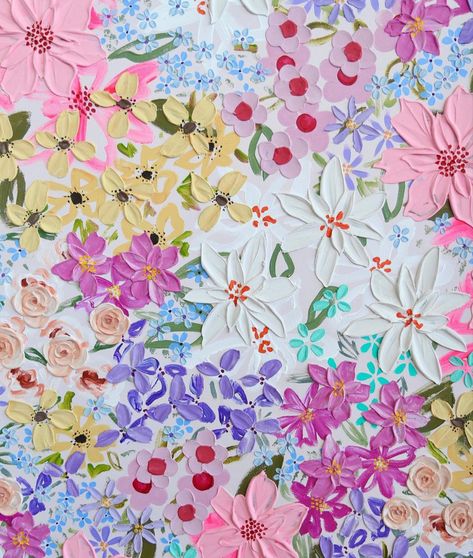 Acrylic Art Projects, Flower Collage, Canvas Painting Designs, Painting Collage, Insta Feed, Textured Art, Diy Canvas Art Painting, Art Inspiration Painting, Arte Floral