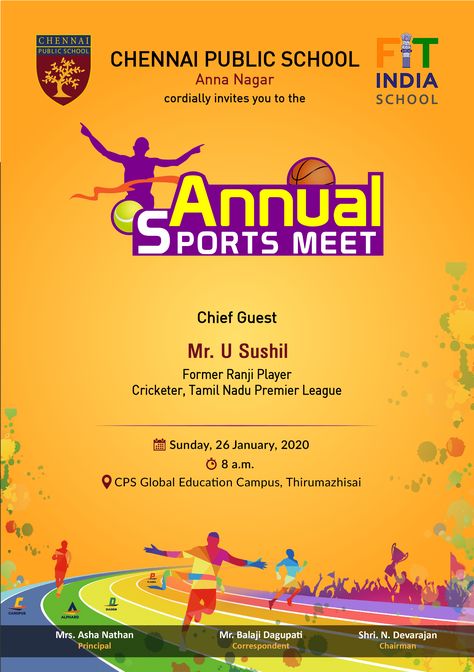 Annual Sports Day Poster For School, Sports Day Invitation, Computer Poster, Sports Day Poster, Sports Invitation, Class Poster, Sports Meet, Cricket Teams, Sports Club