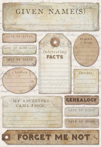 Ancestry Scrapbooking, Scrapbooking Printables, Genealogy Scrapbooking, Print Labels, Family History Book, Heritage Scrapbooking, Journaling Stickers, Scrapping Ideas, Etiquette Vintage