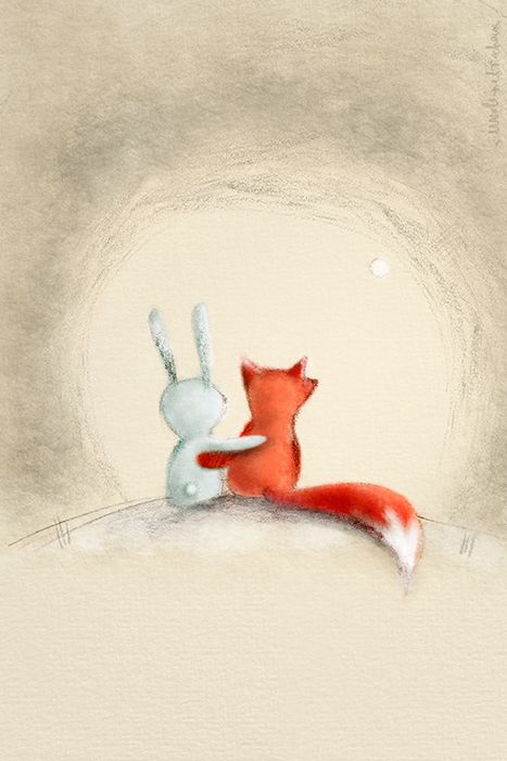 The Fox, Rabbits, Art Illustration, Fox, Paintings, Illustrations, Paint, Drawings, Pinterest Likes