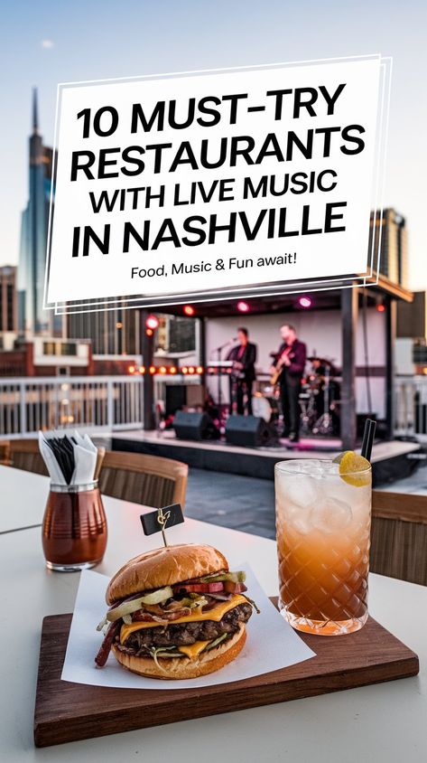 10 Must-Try Restaurants with Live Music in Nashville Places To Eat Nashville Tn, Where To Eat In Nashville, Nashville Food Bucket Lists, Nashville Bars On Broadway, Nashville Tennessee Restaurants, Nashville Tennessee Bars, Nashville Dinner Restaurants, Best Places To Eat In Nashville, Nashville Food Restaurants