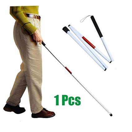 Amazon.com: Folding Cane Blind White Walking Cane Foldable Mobility Collapsible Walking Stick Aluminum - Reflective Red White Cane for The Blind and Vision Impaired (49 inch): Gateway Walking Cane, Using A Cane To Walk, Blind Walking Stick, Walking Cane Aesthetic, Crutches Accessories, Folding Cane, Goth Walking Cane, Crutches, Reflective Tape