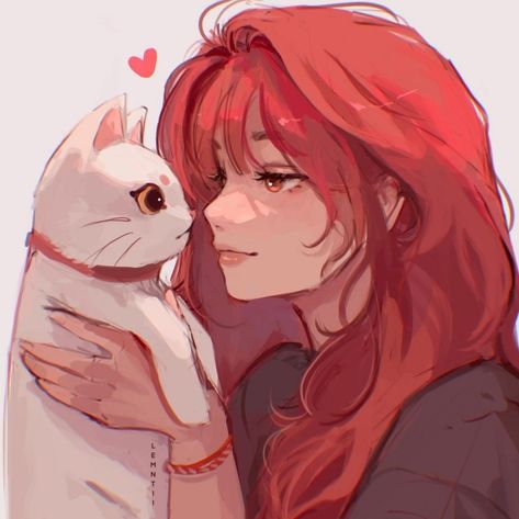 Cute kawaii girl catgirl cat and girl cute soft white cat fanart digital art redhead Digital Art Anime, Cute Profile Pictures, Cute Art Styles, Sketchbook Art Inspiration, الرسومات اللطيفة, Cartoon Art Styles, Pretty Art, Character Drawing, Cool Drawings