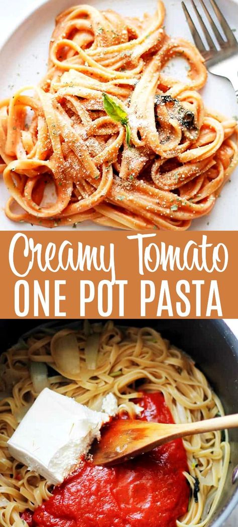 Pasta Recipe Easy, Easy Pasta Recipes Quick, Creamy Garlic Chicken Recipes, Creamy Tomato Pasta, Red Sauce Pasta, Creamy Pasta Recipes, Quick Pasta, One Pot Pasta Recipes, Easy One Pot Meals