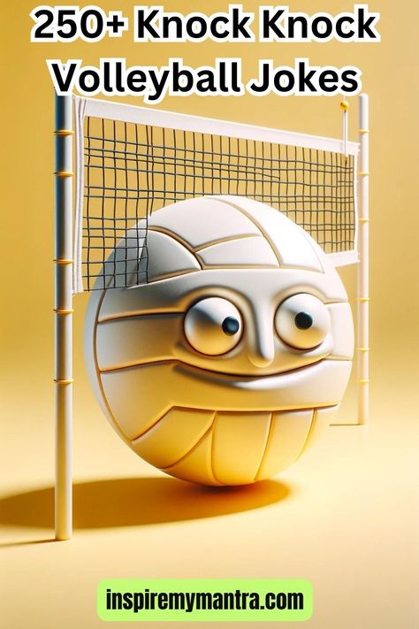 Knock Knock Volleyball Jokes Volleyball Jokes Funny, Volleyball Puns, Volleyball Jokes, Sports Joke, Volleyball Humor, Joke Of The Day, One Liner, Funny Puns, Dad Jokes