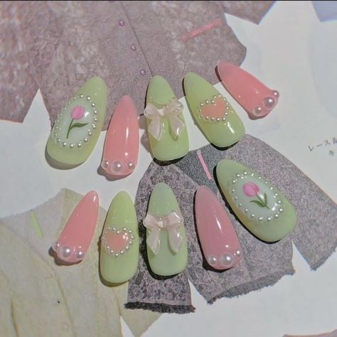 Fake Nails Designs, Korean Nails, Really Cute Nails, Pretty Gel Nails, Soft Nails, Kawaii Nails, Dream Nails, Pretty Acrylic Nails, Chic Nails