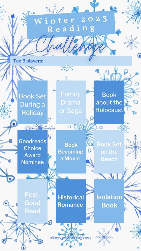 2023 Book Challenge, January Reading Challenge, Reading Challenge For 2023, Reading Challenge 2023, Winter Reading Challenge, Tbr Jar, Winter Bingo, Winter Challenge, 2023 Challenge