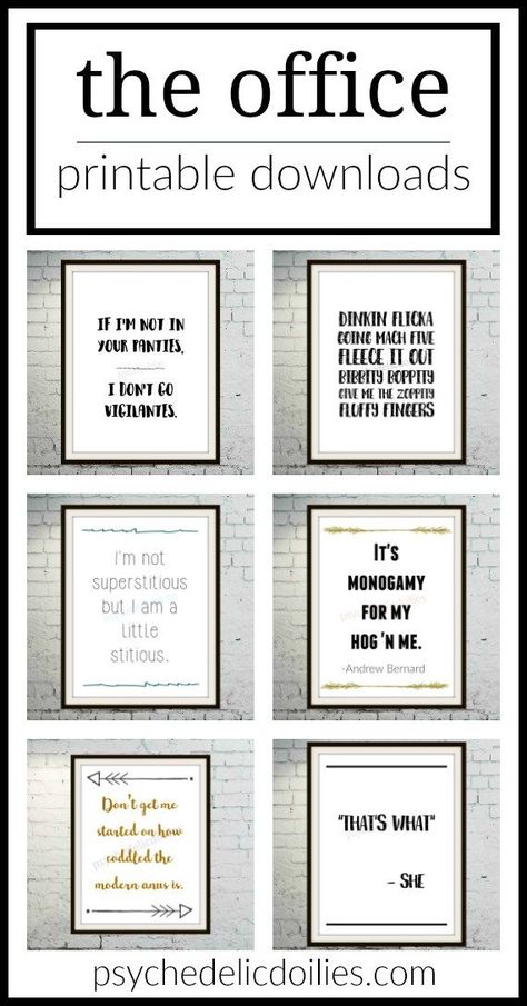 Funny Office Quotes Printable Download available on Etsy. Crafting Quotes Funny, Office Printables, Office Themed Party, Office Quotes Funny, Office Birthday Party, Office Tv Show, Office Themes, Office Quotes, Funny Office