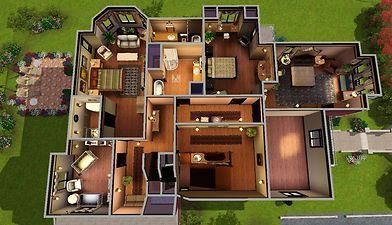 Dream House Floor Plans, Halliwell Manor, Charmed Ones, Manor Floor Plan, Floor Plan Sketch, Casas The Sims 4, Sims Building, Sims House Design, Front Rooms