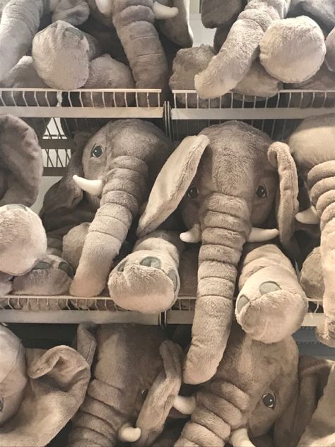 Elephant Plush Aesthetic, Brianna Aesthetic, Aesthetic Elephant, Anne Lester, Elephant Aesthetic, Ikea Wishlist, Elephant Teddy, Big Stuffed Animal, Stuffed Elephant