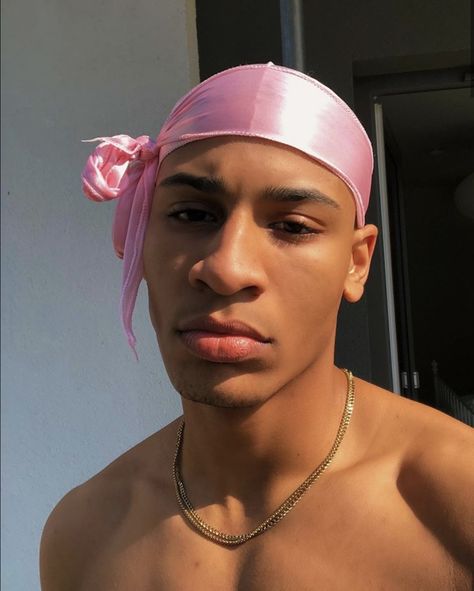 Pink Durag Durags Men Fashion Outfits, Durag Men, Men Durag Outfit, Durags Men Fashion, Durag Men Aesthetic, Black Durag Outfits Men, Pink Durag, Pink Durag Men, Bald Men Style