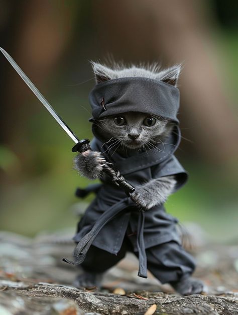 Prompt 👉Photos of a cute adorable gray kitten in a ronin ninja costume, with sword in hand, ready to fight, in a fighting pose, super detailed, hyper-realistic, very cute ninja, cinematic photography 👉 if Like, please Follow and Share AI Graphics Studio 👇Contact on WhatsAPP: http://tiny.cc/aigraphicsstudio #aigraphicsstudio #AI #DigitalMarketing #digitalartist #digitalart #digital #creativephotography #designinspiration #graphicdesigner #smallbusinessbigdreams #automation #AIInnovation #ma... Gray Kitten, Night Cafe, Ninja Cats, Grey Kitten, Cinematic Photography, Little Animals, Dream Big, Creative Photography, Digital Artist