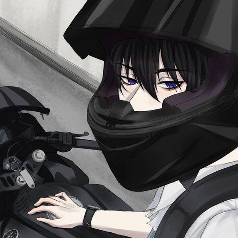 Blue Lovk, Biker Aesthetic, On Motorcycle, Anime Monochrome, Anime Boyfriend, Anime Character Drawing, Awesome Anime, Anime Couples Drawings, Dark Anime