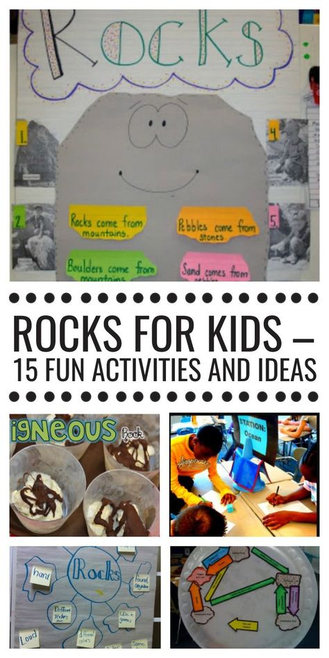 Rocks for Kids - 15 Fun Activities and Ideas {all free} Geology Activities, Rocks For Kids, Types Of Rocks, Rock Science, Fourth Grade Science, Kindergarten Rocks, Rock Cycle, 1st Grade Science, First Grade Science