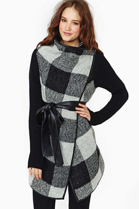 Stockholm Plaid Wrap Coat Plaid Wrap Coat, Plaid Wool Coat, Trendy Outerwear, Long Sleeve Coat, Casual Styles, Wrap Jacket, Plaid Coat, Wrap Coat, Long Sleeves Coats