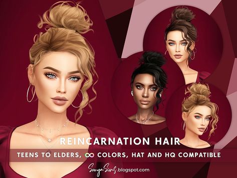 Hair For Kids, Gates Of Heaven, Mod Hair, Sims 4 Family, Sims 4 Anime, Curly Bun, Sims 4 Cc Makeup, Play Sims, Sims 4 Dresses