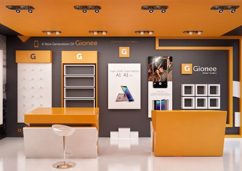 Mobile Store Design on Behance Small Shop Interior, Mobile Shop Design, Small Office Design Interior, Store Shelves Design, Store Decoration, Mobile Phone Shops, Braids Ideas, Pharmacy Design, Mobile Store