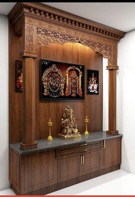 Modern Wooden Cupboard Design, Puja Unit, Wooden Cupboard Design, Bedroom 2022, Pooja Door Design, Indian Room Decor, Gates Design, Wooden Cupboard, Mandir Design