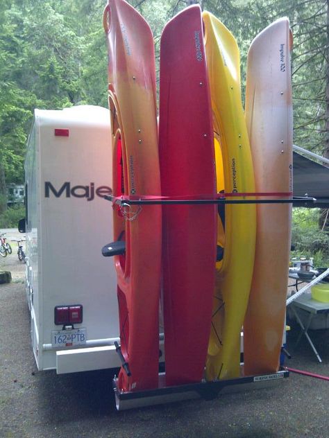 Rv Modifications, Surfboard Rack, Sup Paddle Board, Enclosed Trailer, Camper Trailer Remodel, Trailer Camping, Travel Trailer Camping, Board Rack, Kayak Rack