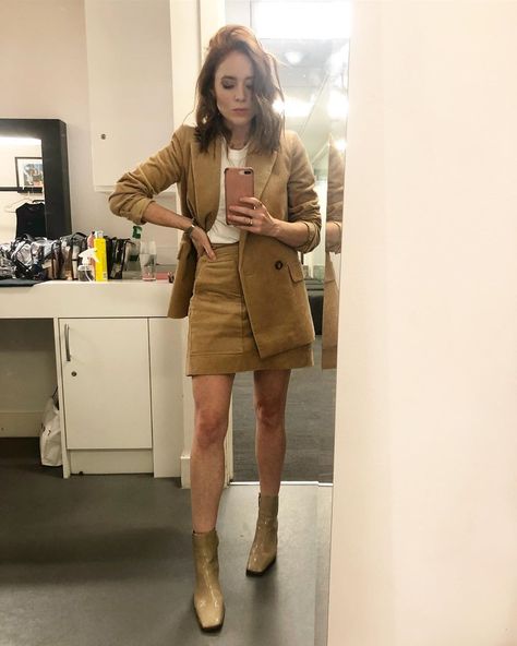 We've Been Overlooking Angela Scanlon's Style for Too Long | Who What Wear UK Angela Scanlon, Vintage Trends, Grunge Hair, Too Long, Dot Dress, Who What Wear, Look Cool, Her Style, Minimalist Fashion