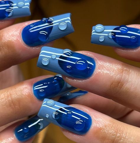 Water World, Colorful Nails, Her Nails, French Acrylic Nails, Kawaii Nails, Dream Nails, Fire Nails, Funky Nails, Pretty Acrylic Nails